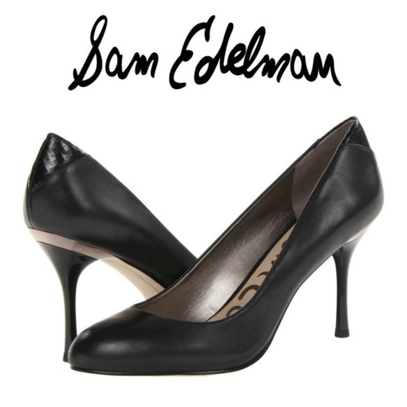 Sam Edelman Camdyn Black Leather Pumps - Picture 1 of 8